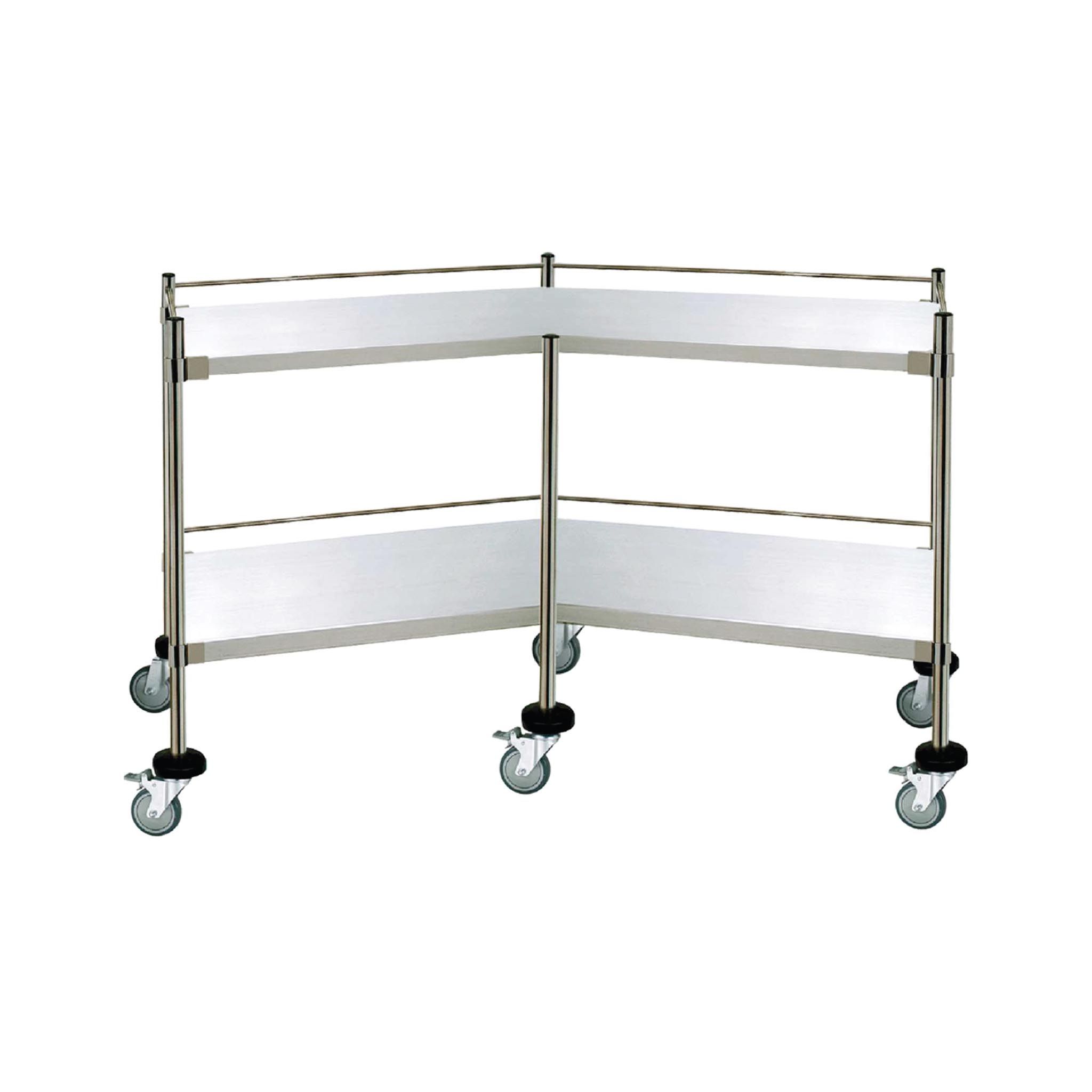 Xe đẩy dụng cụ 2 tầng, lan can 3 cạnh