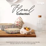  Bộ Chén dĩa 5 sản phẩm Sứ FLORAL Hoa văn hoa lá 