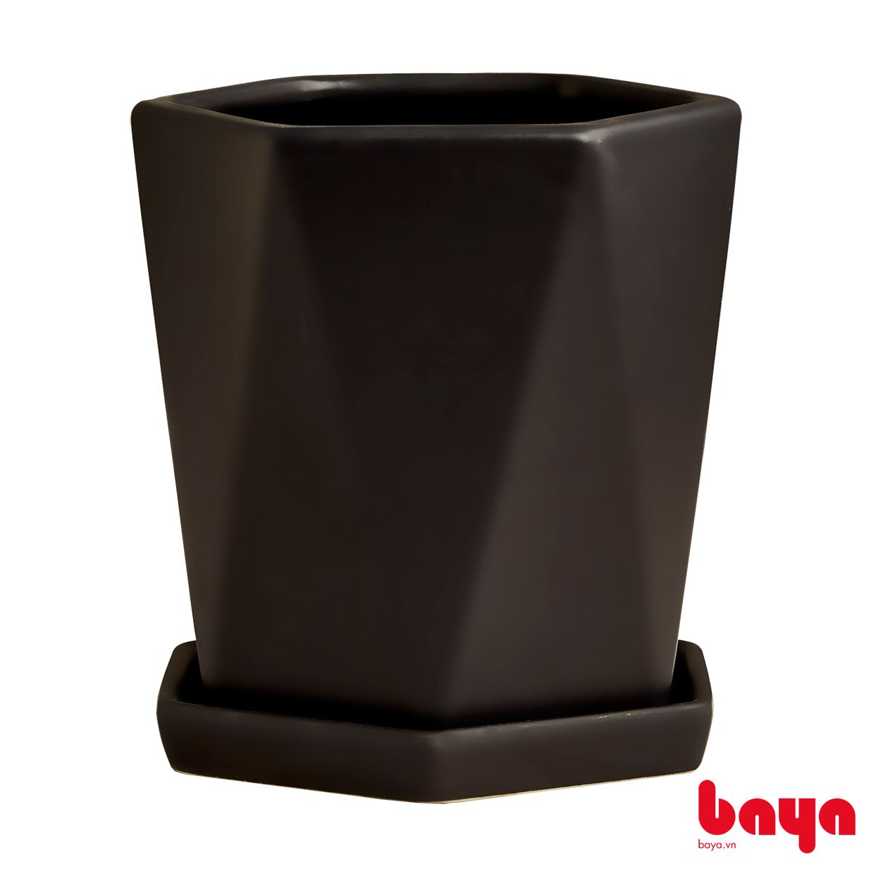 Chậu cây Gốm Đen JARDIN 14x14cm