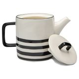 Bộ ấm trà bằng sứ BLACK & WHITE hoa văn đen trắng 