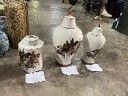 CHINOISE Lọ hoa có nắp gốm màu trắng hoa văn D16xH27