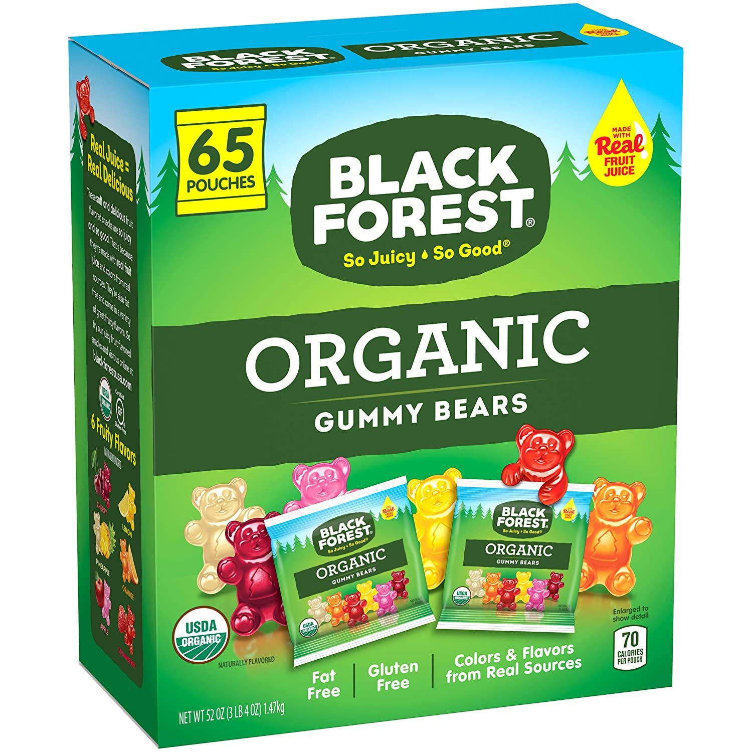  Kẹo Dẻo Gấu Black Forest Organic Gummy Bears Mỹ 1.47Kg/Hộp 