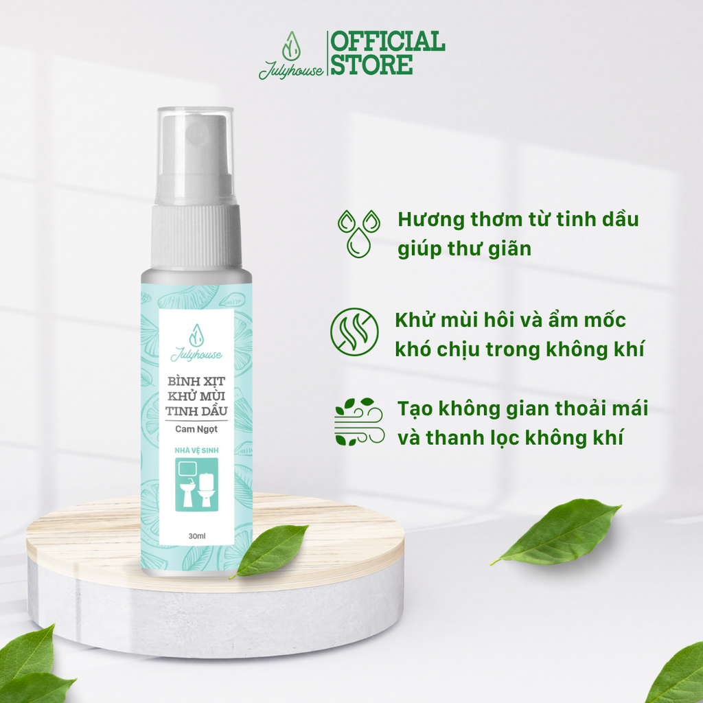 Bình Xịt Khử Mùi Toilet Tinh Dầu Cam Ngọt 30ml JULYHOUSE