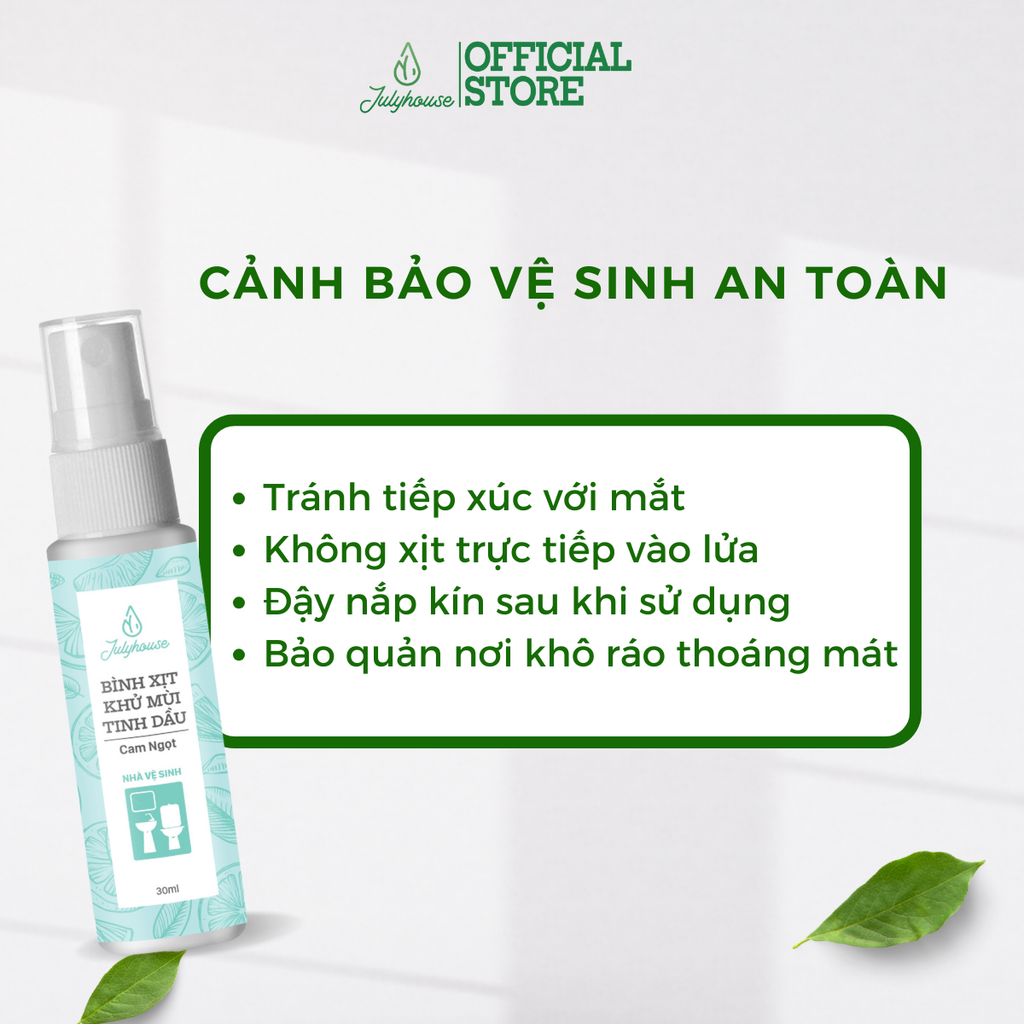 Bình Xịt Khử Mùi Toilet Tinh Dầu Cam Ngọt 30ml JULYHOUSE