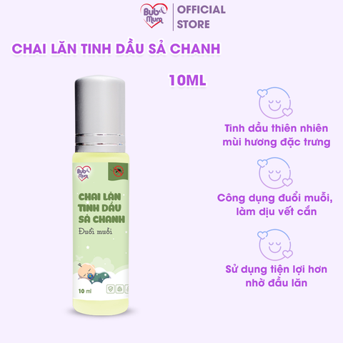 Chai Lăn Tinh Dầu Đuổi Muỗi Cho Bé Sả Chanh 10ml BuB&MuM