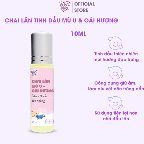 Chai Lăn Vết Côn Trùng Cắn Tinh Dầu Mù U Và Oải Hương 10ml BuB&MuM Dành Riêng Cho Bé