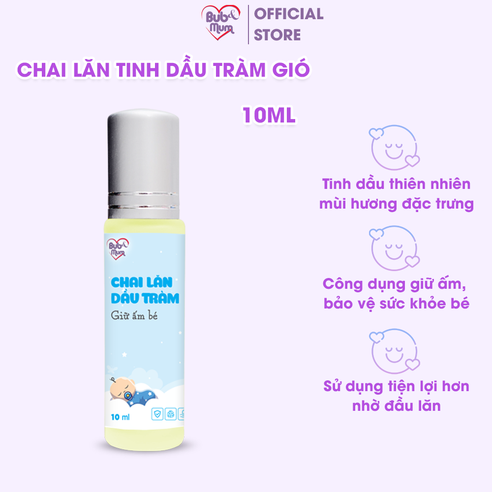 Chai Lăn Tinh Dầu Tràm Gió 10ml BuB&MuM Giữ Ấm Cho Bé