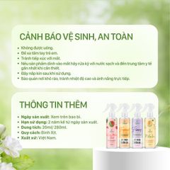 Xịt Thơm Quần Áo Khử Mùi Ẩm Mốc JULYHOUSE Dung Tích 20ml/280ml Hương Dainty