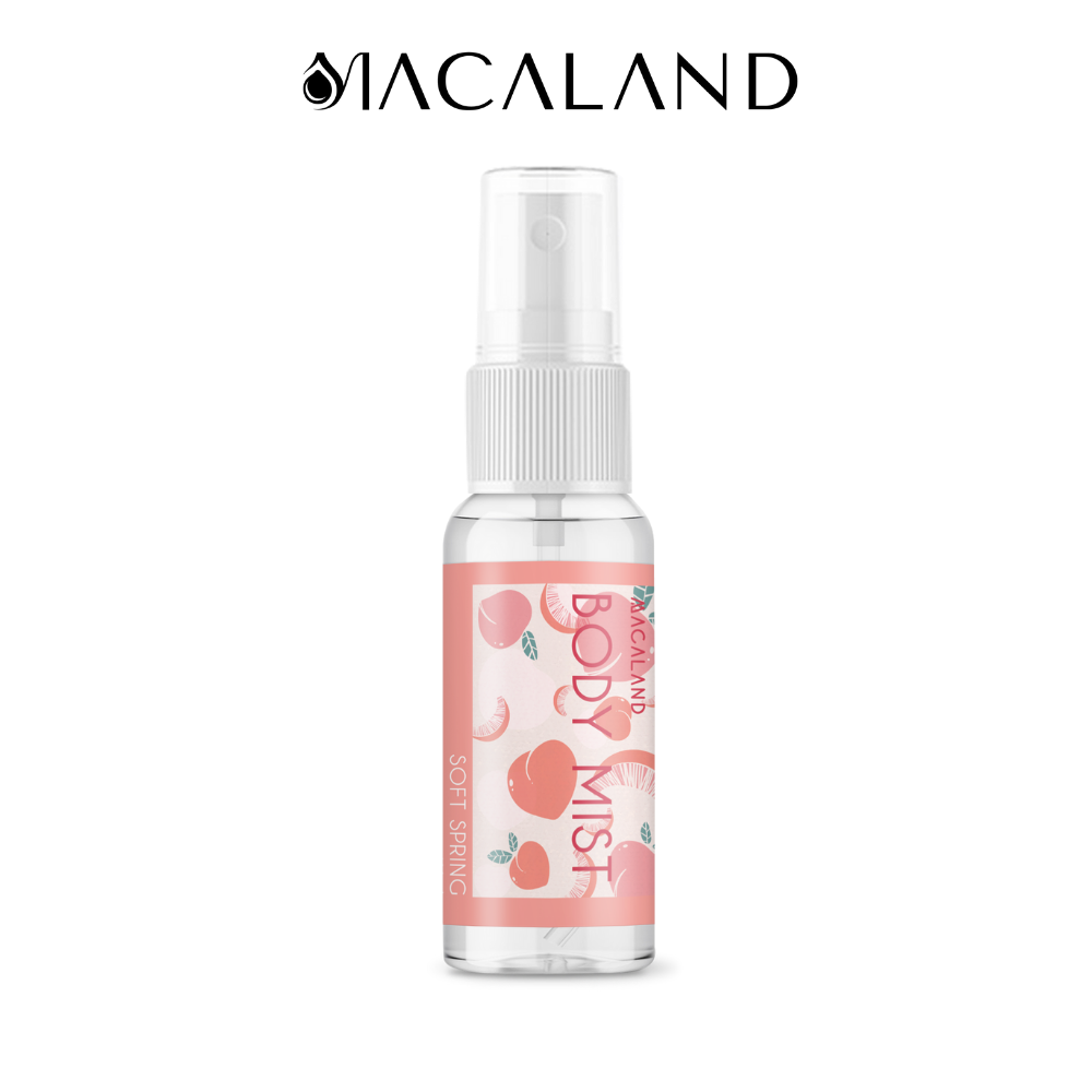 Body Mist Xịt Thơm Body Soft Spring MACALAND Cho Nữ Hương Đào Dưỡng Ẩm Cho Da