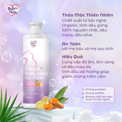 Sữa Tắm Thảo Mộc Gừng Nghệ Organic 50g/500ml BuB&MuM Làm Đều Màu Da, Giữ Ấm Cơ Thể Cho Bà Bầu Và Mẹ Sau Sinh