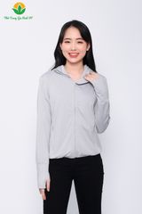 A13.2301. Áo chống nắng nữ Việt Thắng chất cotton dệt kim dáng ngắn