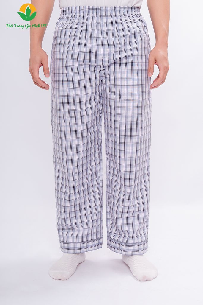 Q06.2436.Quần dài cotton nam pyjama mặc nhà Việt Thắng