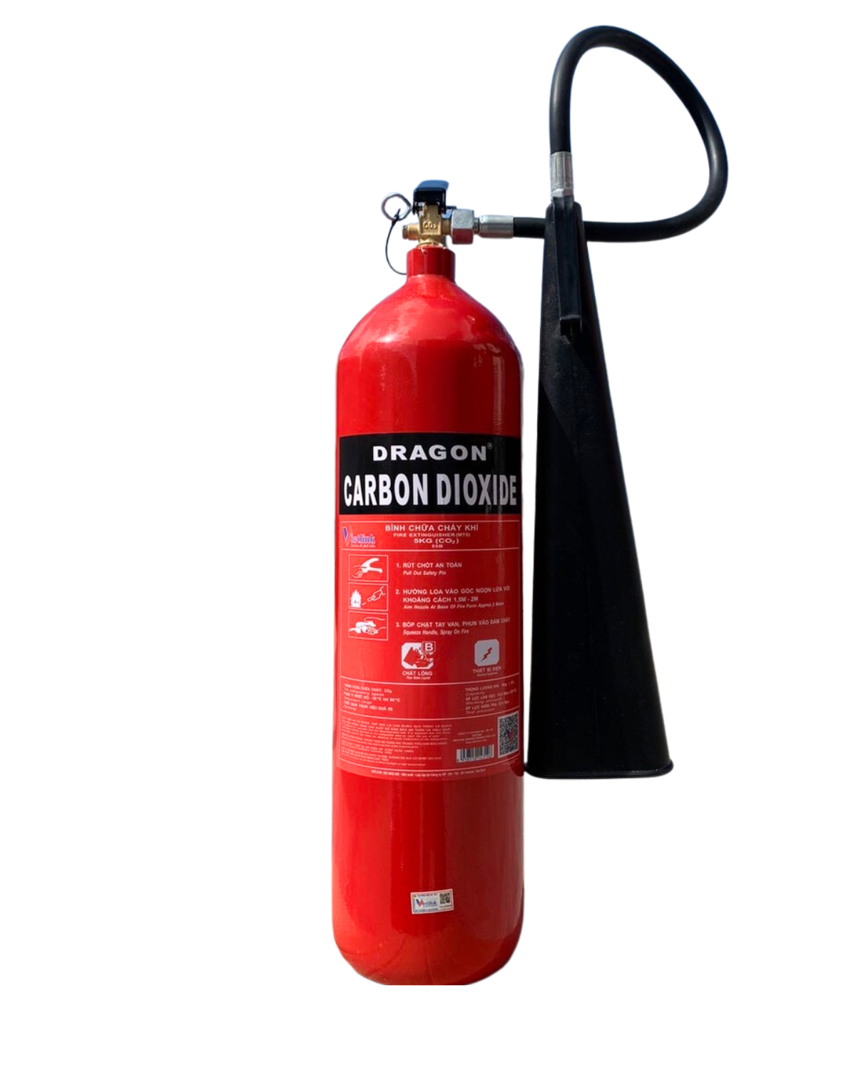 BÌNH CHỮA CHÁY DRAGON CO2 5KG ( CÓ TEM KIỂM ĐỊNH)