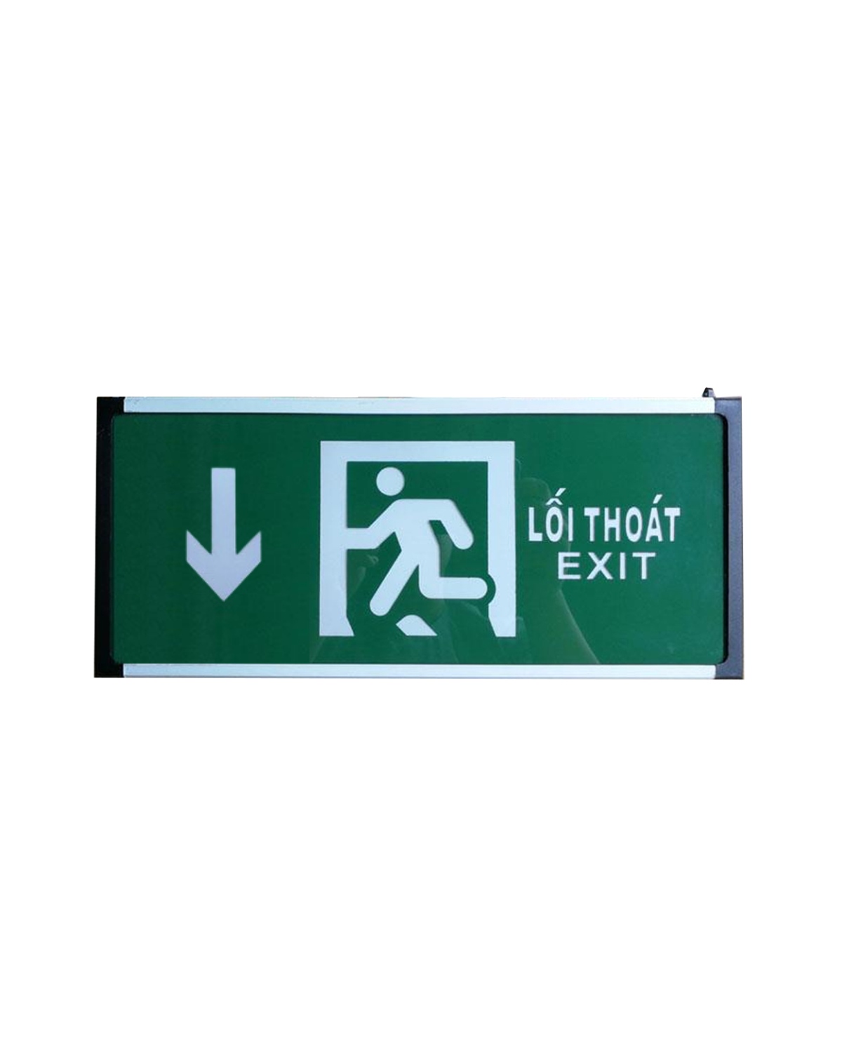 Đèn exit chỉ dẫn thoát hiểm đi xuống