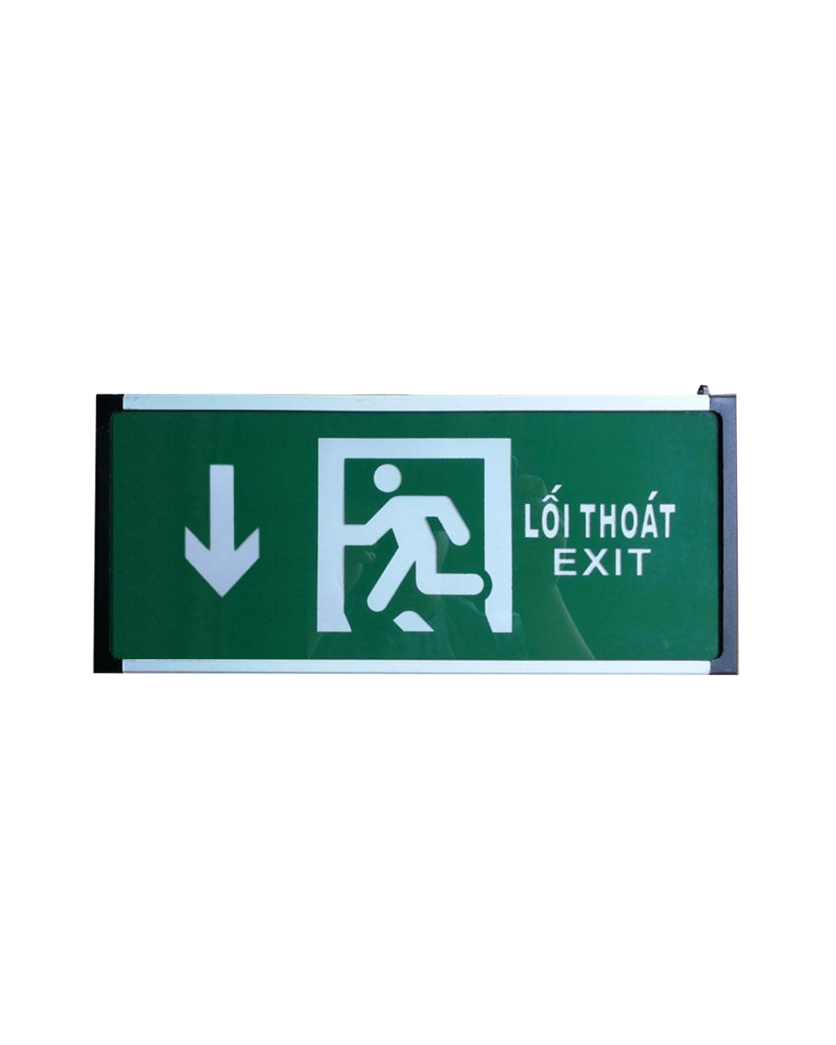  Đèn exit chỉ dẫn thoát hiểm đi xuống 