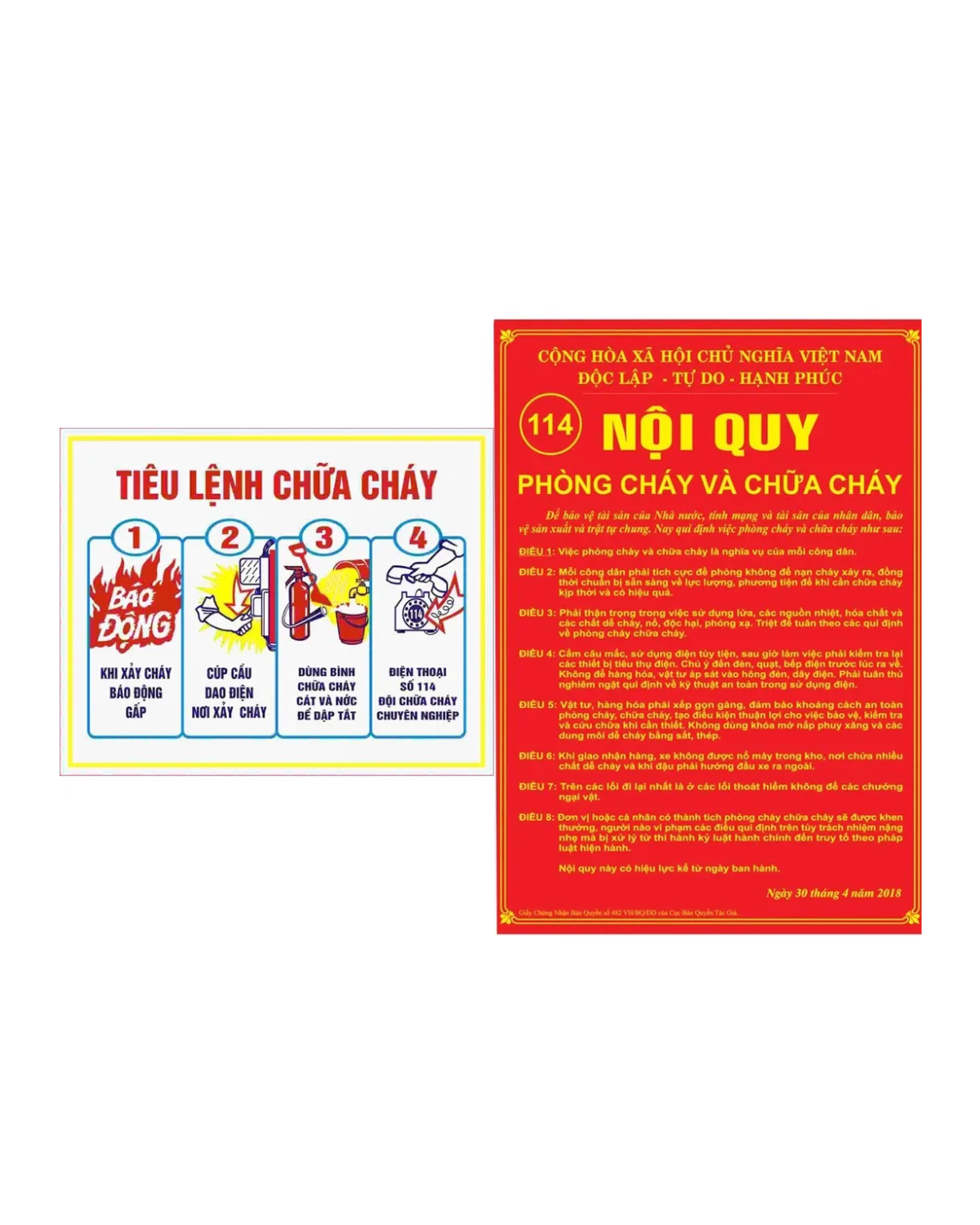  NỘI QUY TIÊU LỆNH PCCC THÉP 