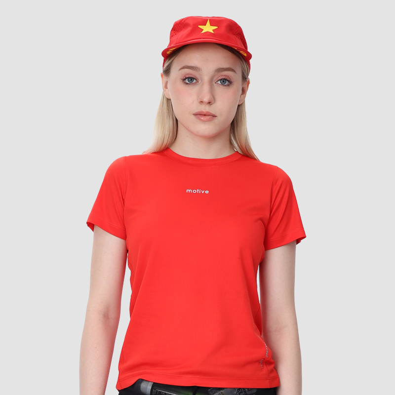 Áo Thun Thể Thao Chạy Bộ Nữ MOTIVE Women Training T-Shirt - Màu Đỏ