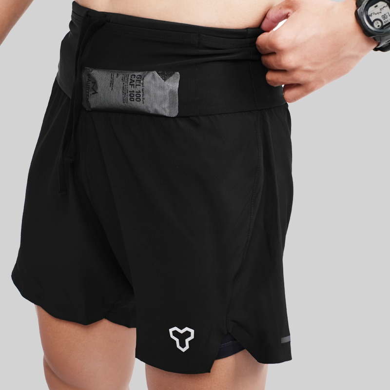 Quần Short Thể Thao Chạy Bộ Nam Đa Năng MOTIVE MEN SHORT BELT - Màu Đen