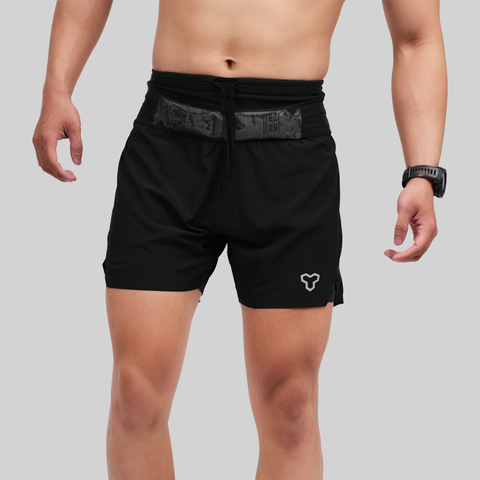 Quần Short Thể Thao Chạy Bộ Nam Đa Năng MOTIVE MEN SHORT BELT - Màu Đen