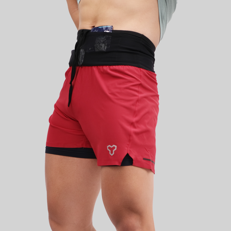 Quần Short Thể Thao Chạy Bộ Nam Đa Năng MOTIVE MEN SHORT BELT - Màu Đỏ