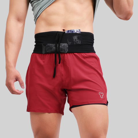 Quần Short Thể Thao Chạy Bộ Nam Đa Năng MOTIVE MEN SHORT BELT - Màu Đỏ