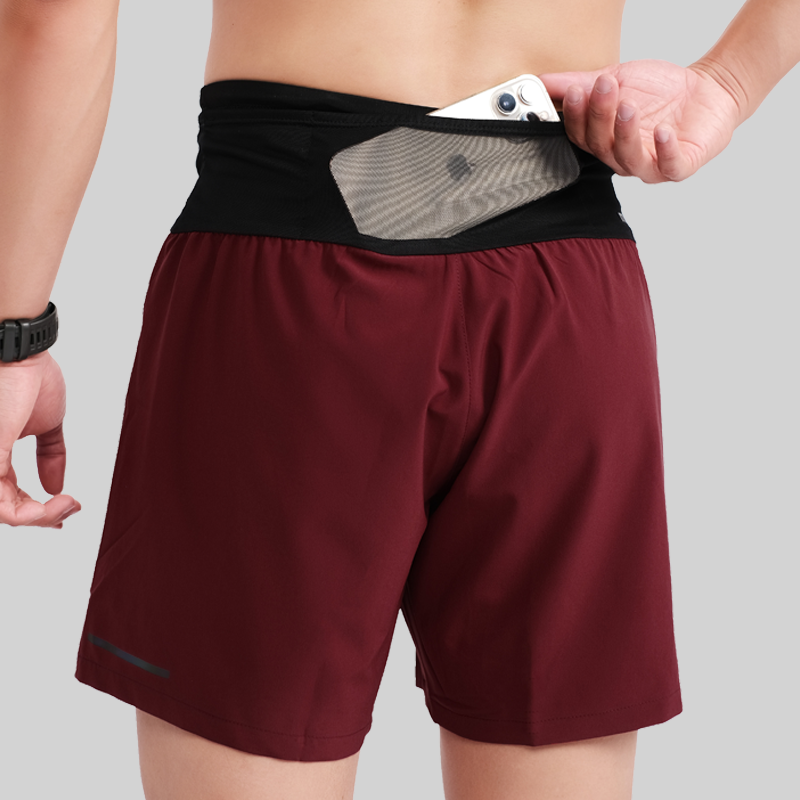 Quần Short Thể Thao Chạy Bộ Nam Đa Năng MOTIVE MEN SHORT BELT - Màu Đỏ Đậm