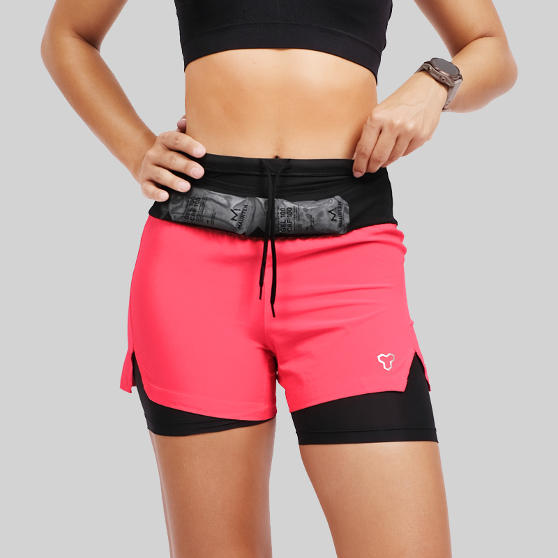 Quần Short Thể Thao Chạy Bộ Nữ Đa Năng MOTIVE WOMAN SHORT BELT - Màu Hồng