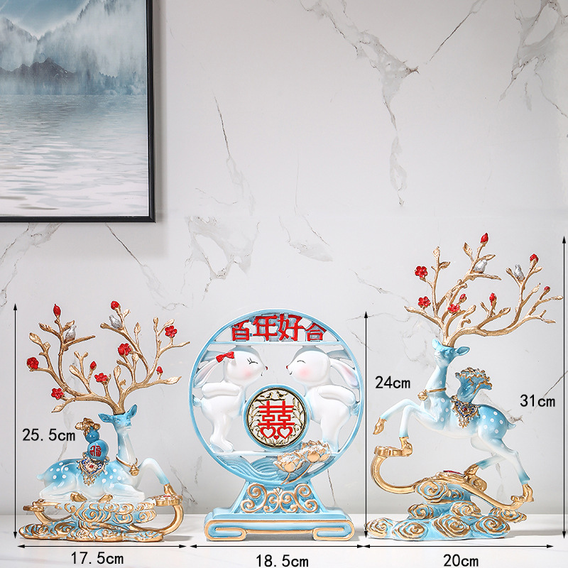  Bộ tượng hươu 3 món decor M05 