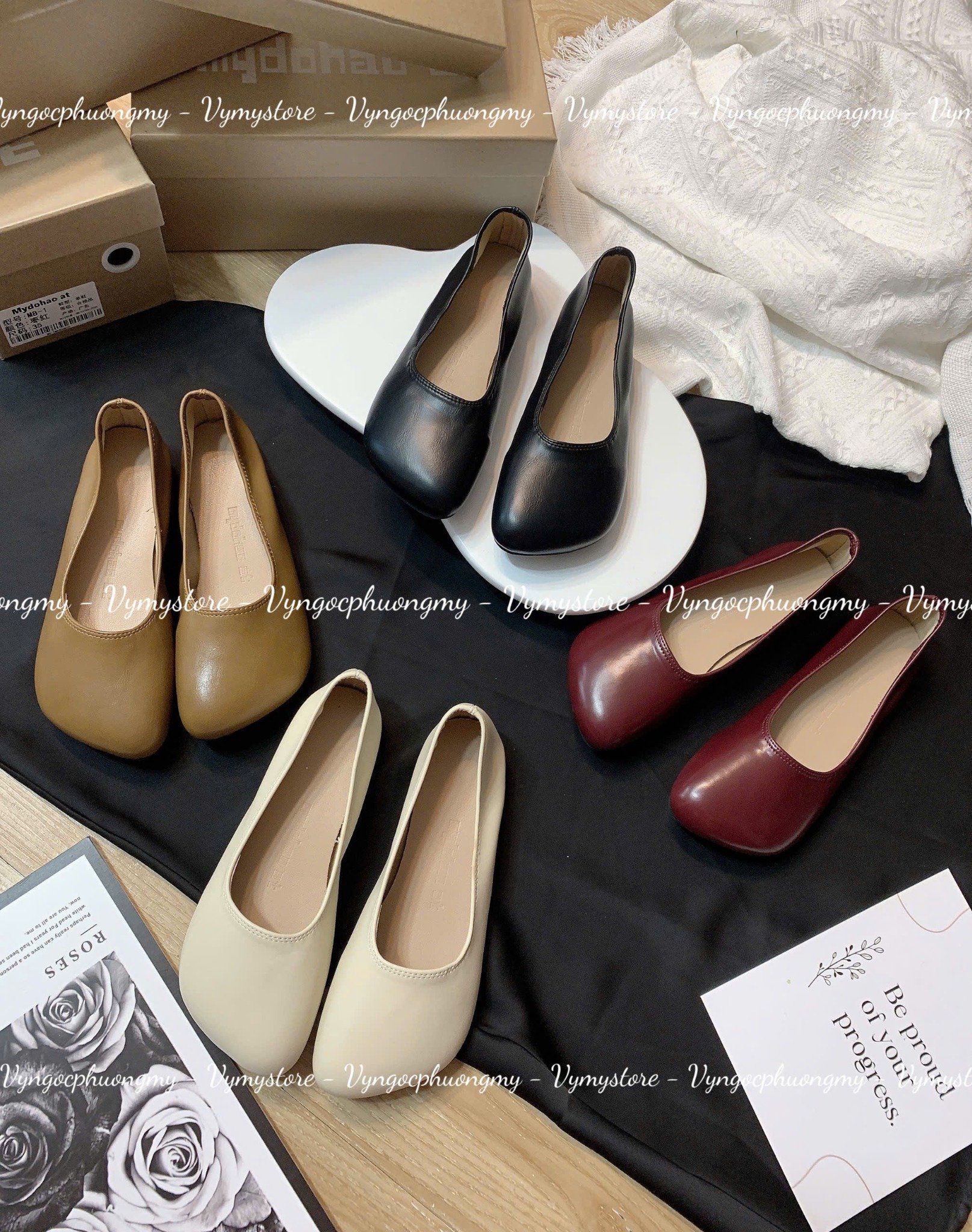 Giay búp bê da bóng hotrend - KEM - H313 ( HÀNG SALE KHÔNG HỔ TRỢ ĐỔI TRẢ )