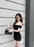Áo ren trễ vai tay ngắn siêu xinh - ĐEN - P336