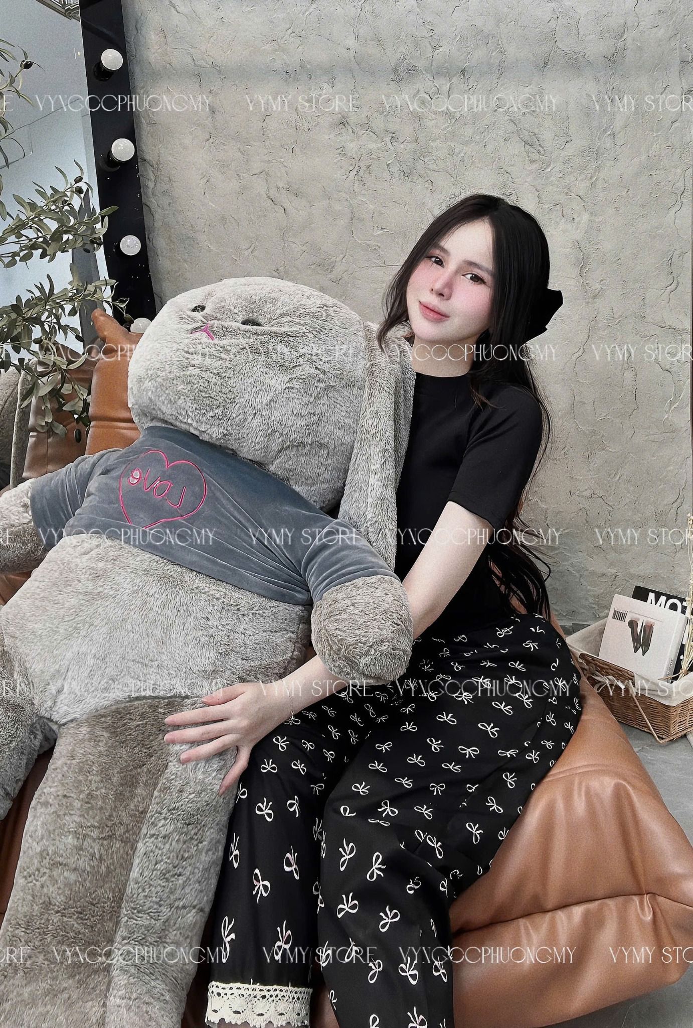 Set áo cộc tay mix quần 9 tất họa tiết - ĐEN - Z224
