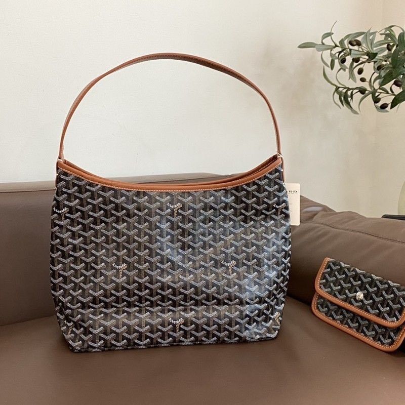 Túi xách phối viền lót da nâu tặng kèm ví nhỏ - A8 ( form LỚN 43x27cm )