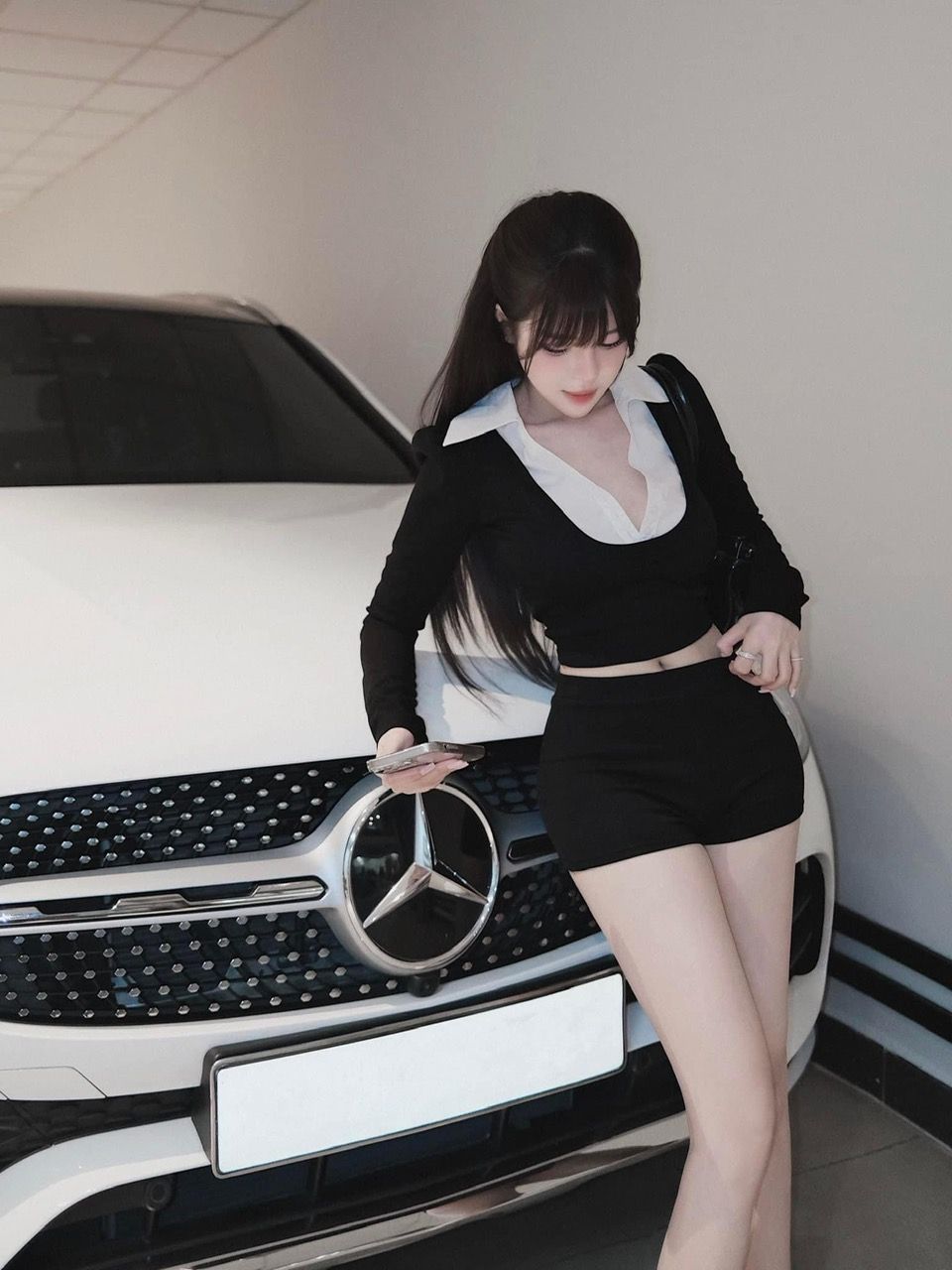 Set áo sơ mi kiểu tay dài mix quần short đùi - P448