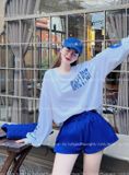 Set áo tay dài chữ đen ngôi sao + quần short - COBAN - E0518