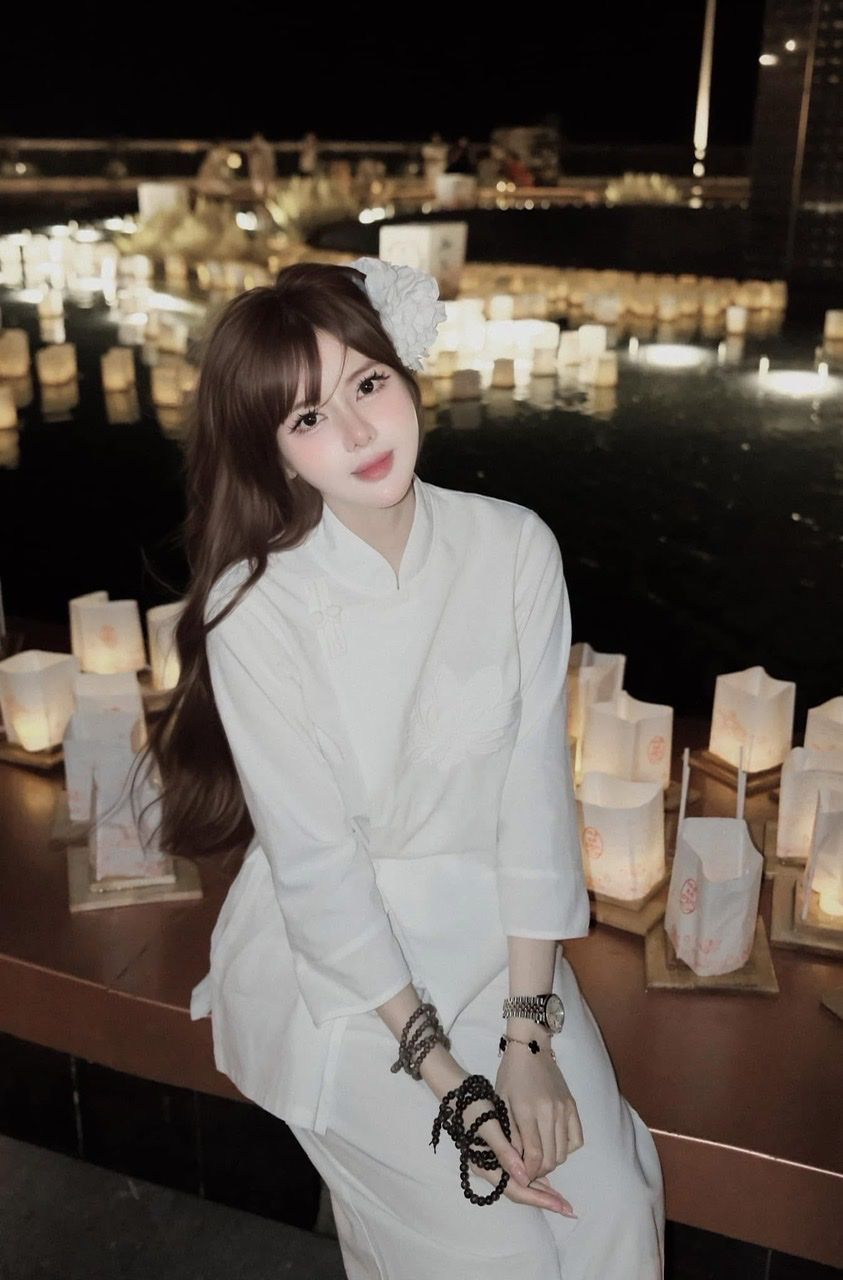 Set pháp phục đi chùa thêu hoa sen - M198