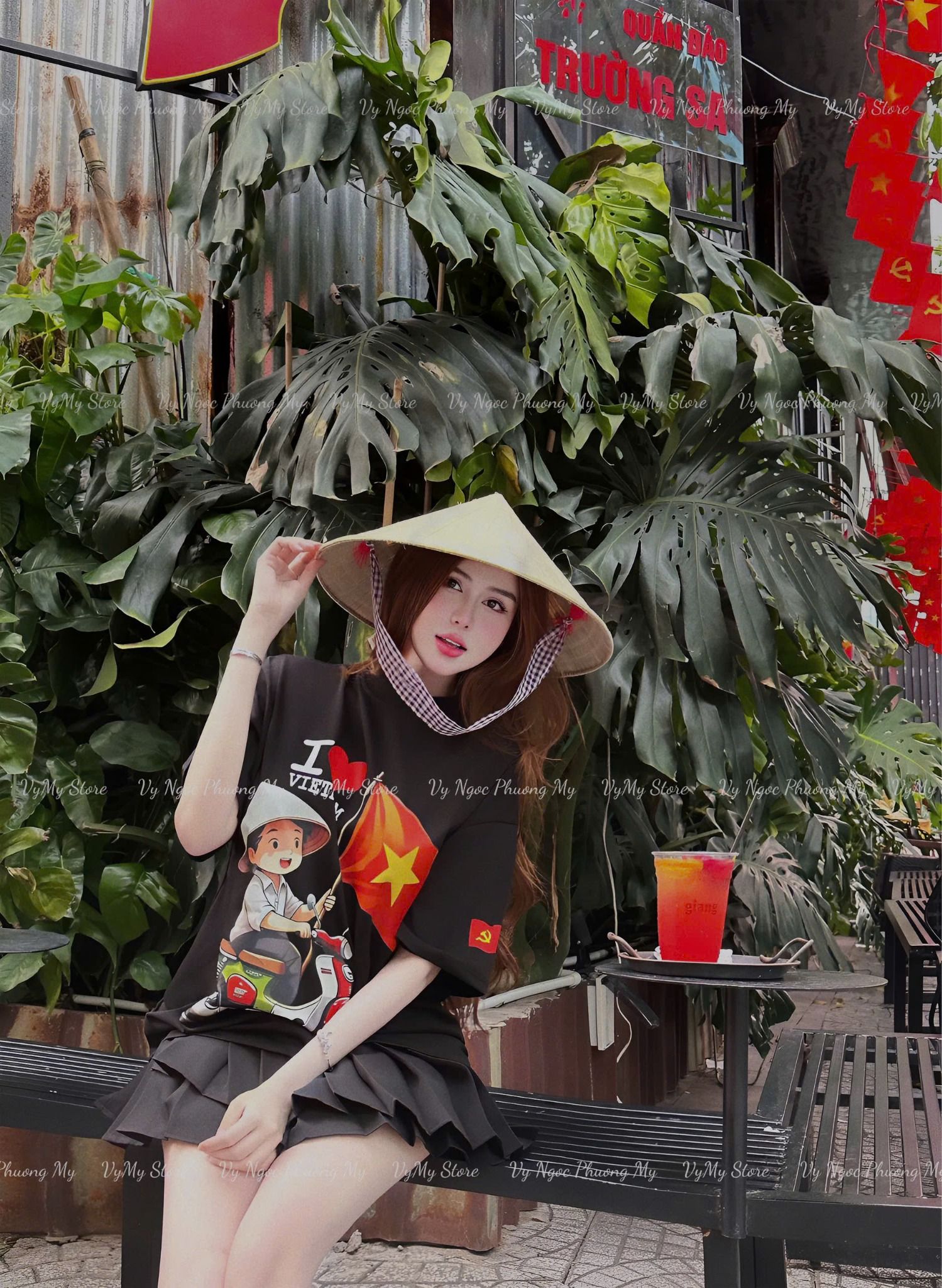 Áo phông I LOVE VN tự hào dân tộc - ĐEN - V114