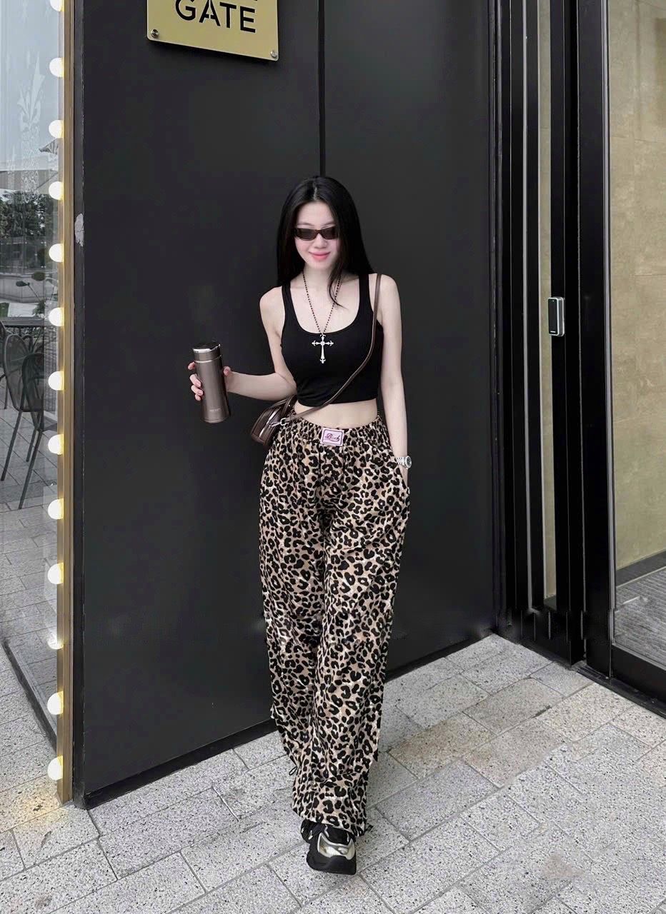 Set áo ba lỗ mix quần suông beo hot hit - H140