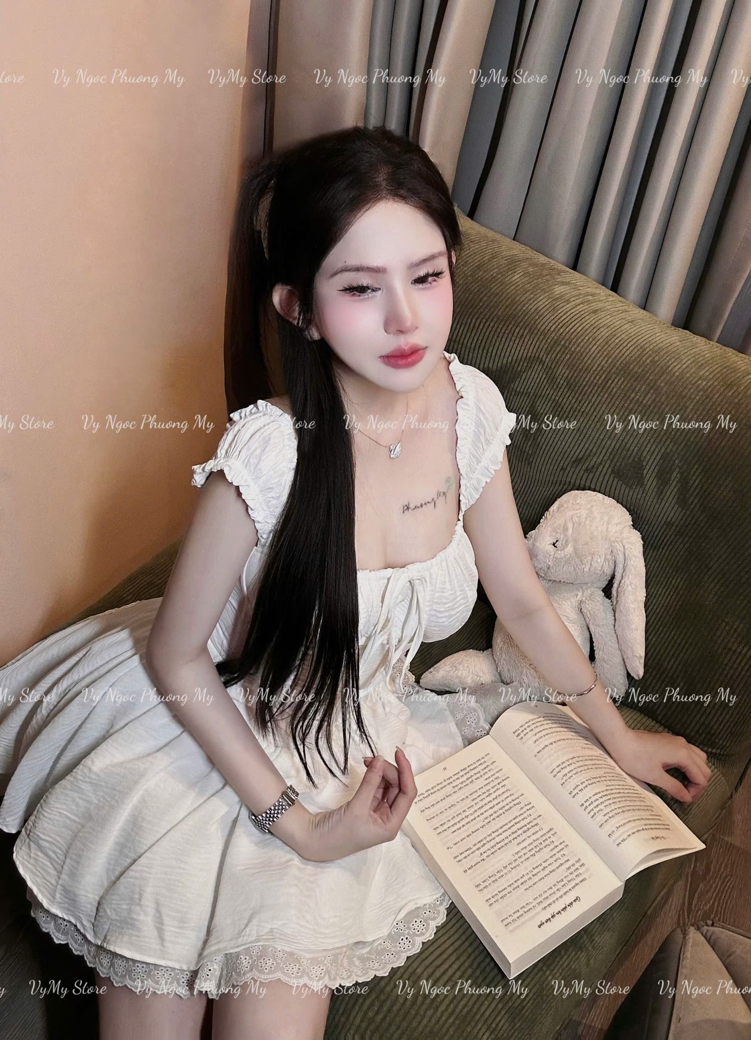 Đầm cánh tiên thắt nơ chân bồng đúp 3 lớp tôn dáng - TRẮNG - V401( HÀNG SALE KHÔNG HỔ TRỢ ĐỔI TRẢ )