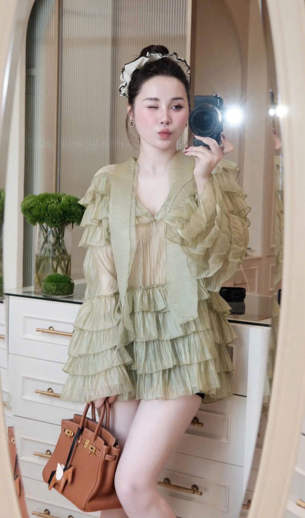 Váy tơ bèo tầng xinh xắn dễ thương - XANH - H206
