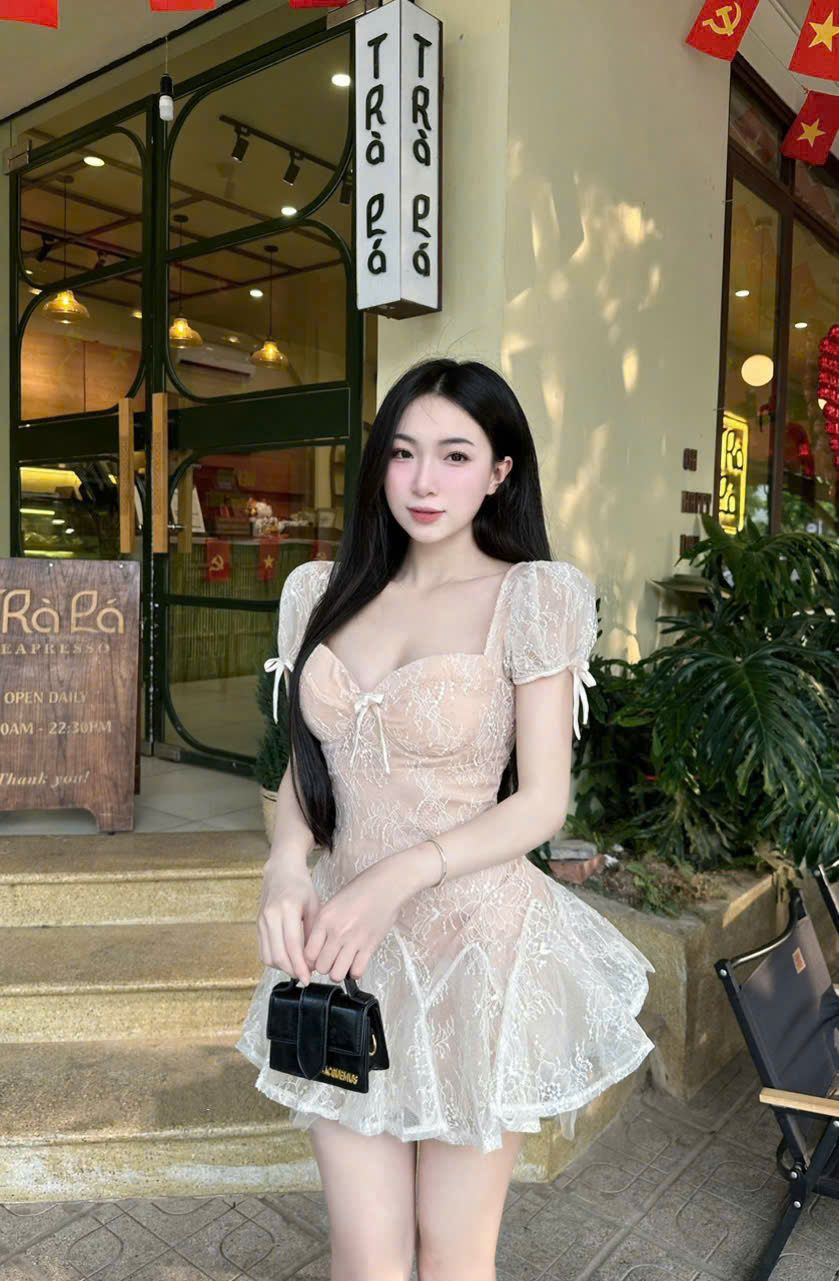 Đầm cúp ngực tay bồng ren dáng xòe hot hit - TRẮNG - H227 (EO S<68, M<72) - HÀNG SALE LỖ KO ĐỔI TRẢ DƯỚI MỌI HÌNH THỨC