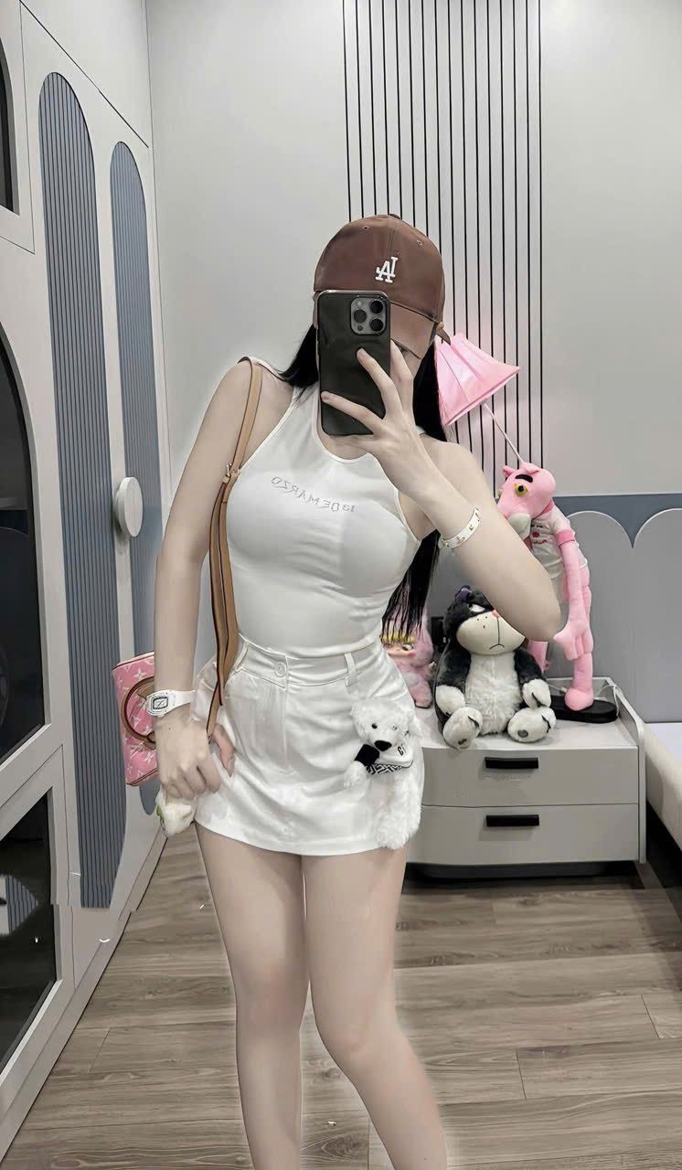 Set 3 món áo ba lỗ ngược mix chân váy form a kèm gấu - TRẮNG - H337 (EO S<68, M<72) HÀNG SALE LỖ KO ĐỔI TRẢ DƯỚI MỌI HÌNH THỨC