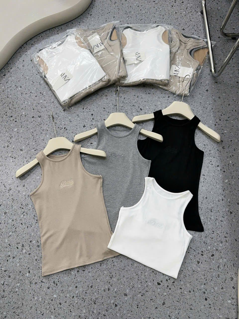 Combo 4 áo ba lỗ chữ BAD chất co dãn - T113