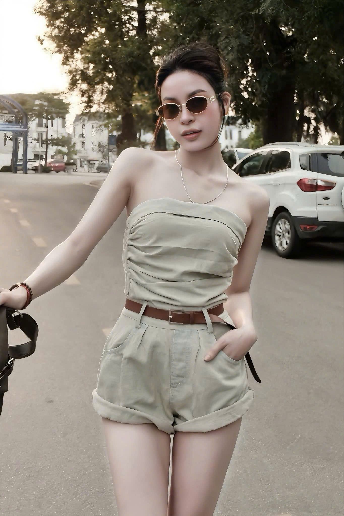 Jum bò nữ quây dúm eo quần đùi cá tính - NHẠT - T308 - thông số tham khảo ( S<52kg, M<57kg) ( KÈM ĐAI)