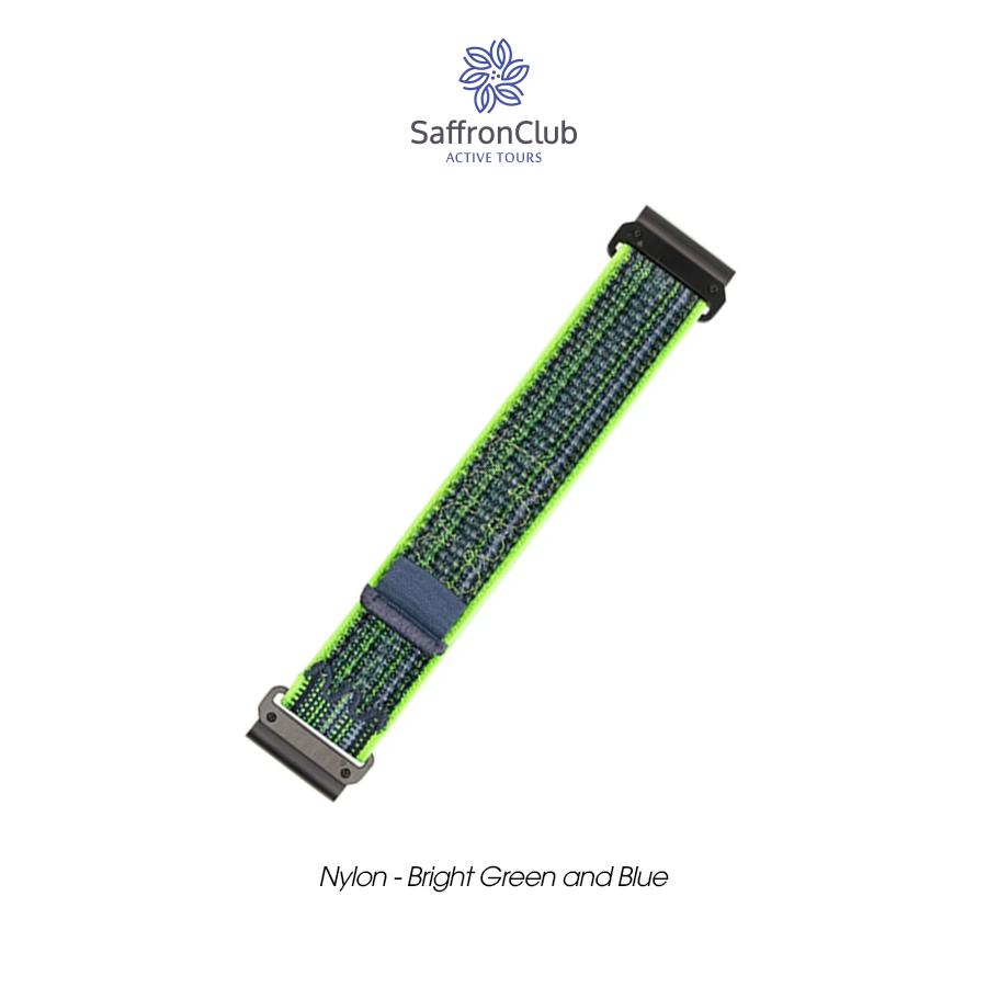Lock Fit 22mm Nylon Band - Green/Blue (Seat Belt)