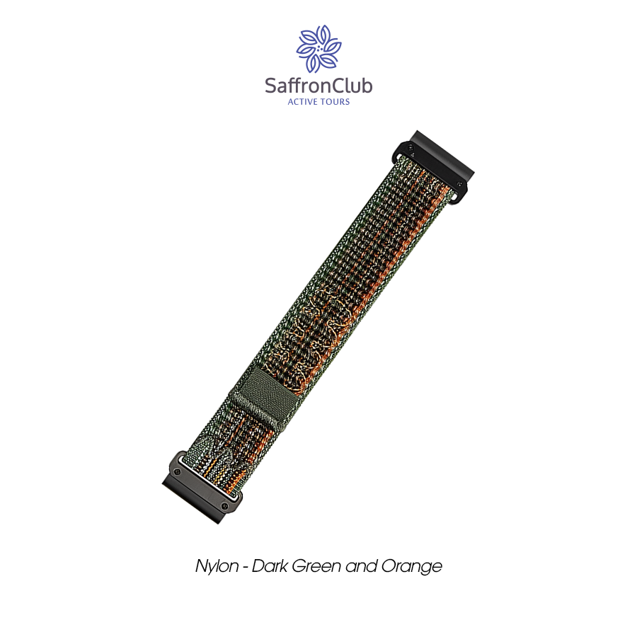 Lock Fit 22mm Nylon Band - Green/Orange (Seat Belt)