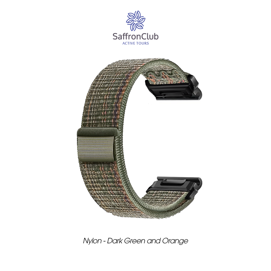 Lock Fit 22mm Nylon Band - Green/Orange (Seat Belt)