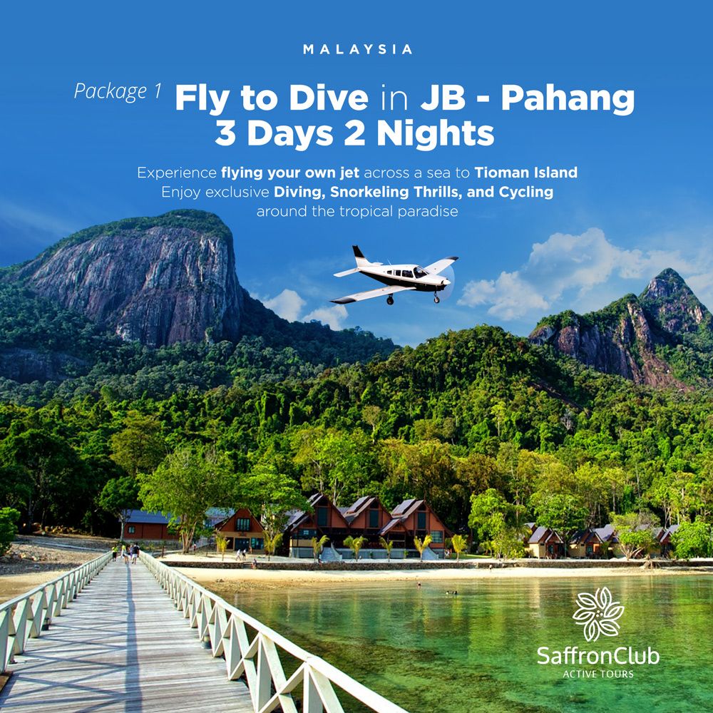 Private Jet Tour Fly to Dive Tour Package Malaysia (FTDJB1)