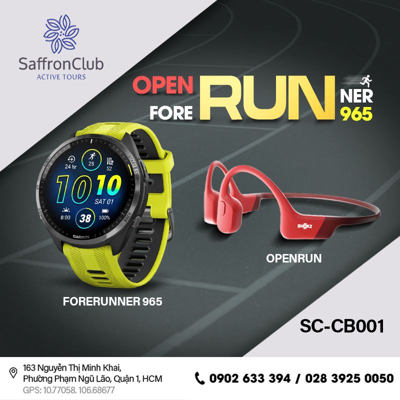  Combo tai nghe SHOKZ OpenRun & đồng hồ GARMIN Forerunner 965 