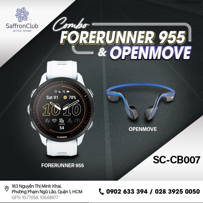  Combo tai nghe SHOKZ OpenMove & đồng hồ GARMIN Forerunner 955 