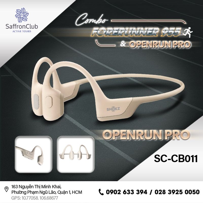 Combo tai nghe SHOKZ OpenRun Pro & đồng hồ GARMIN Forerunner 955